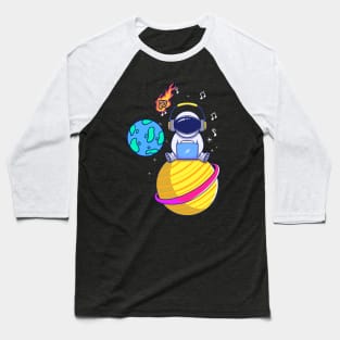 Astronaut Playing Electronic Music DJ On The Planet Baseball T-Shirt